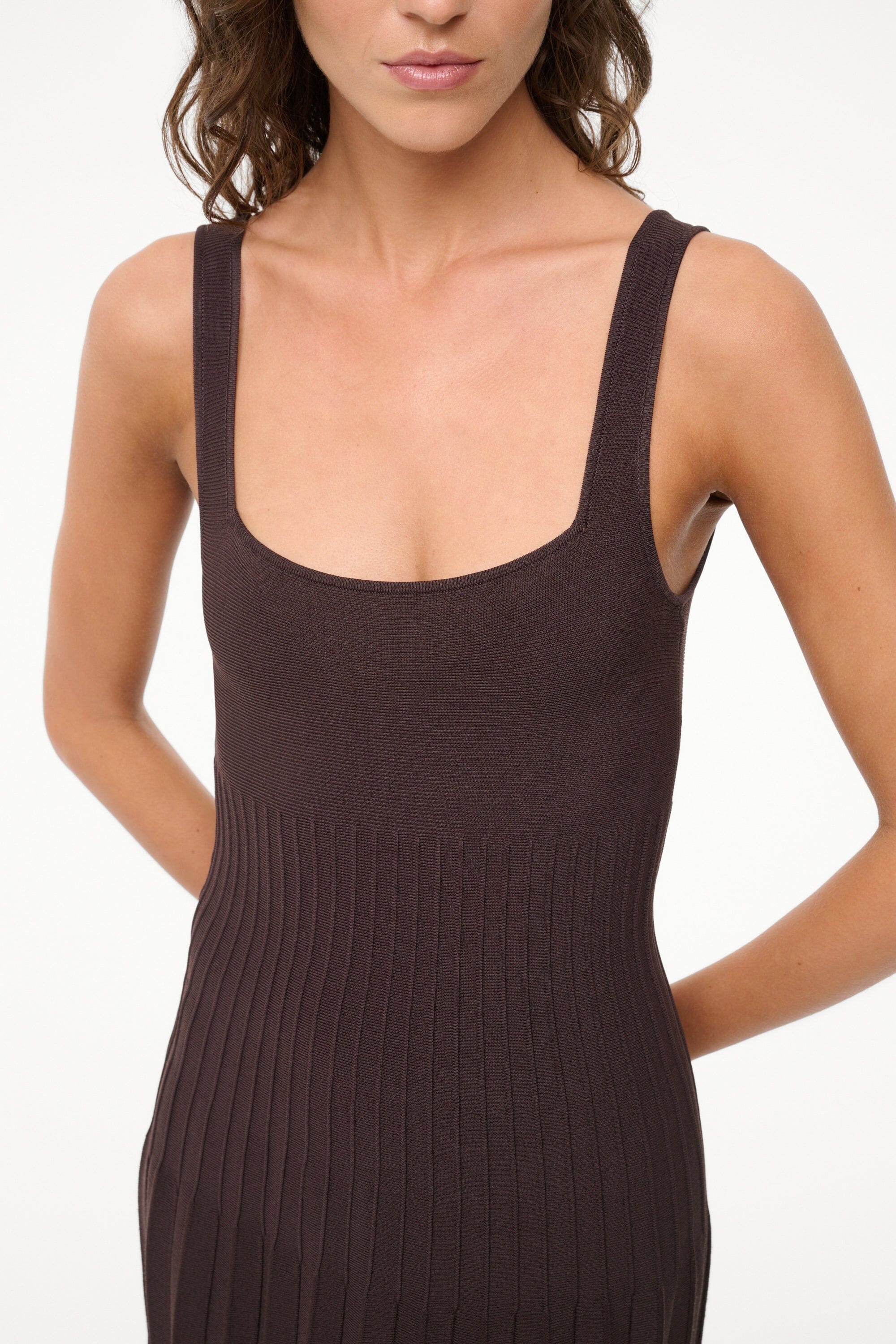 STAUD ELLISON DRESS EARTH - 5