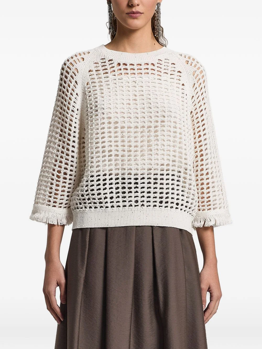 sequinned cordonet sweater - 1
