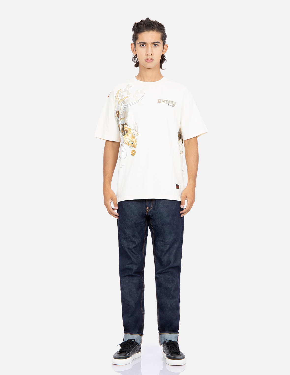 BROCADE-PATTERN SEAGULL EMBROIDERY CARROT-FIT JEANS #2017 - 6