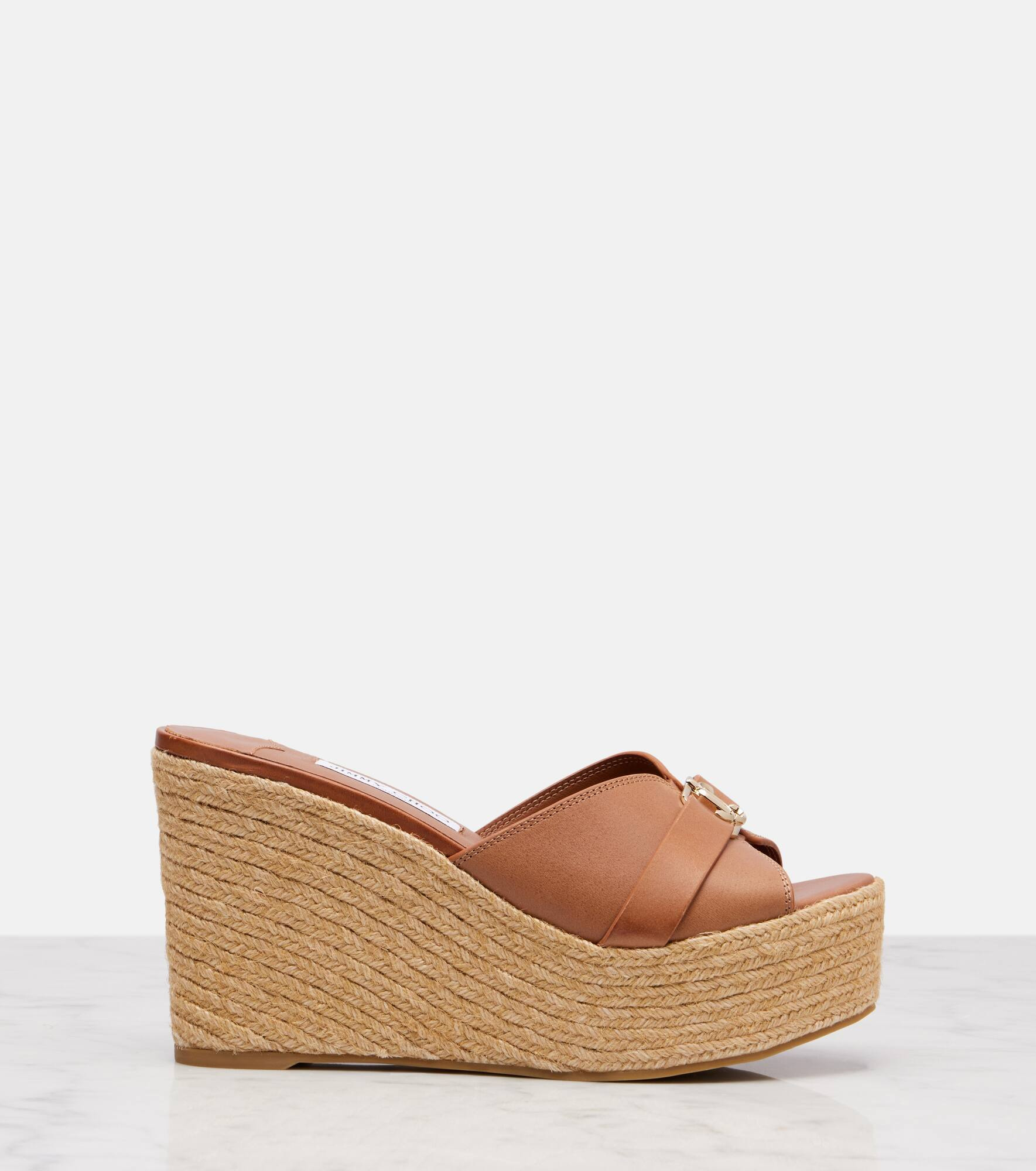 Leda 100 leather platform wedge sandals - 4