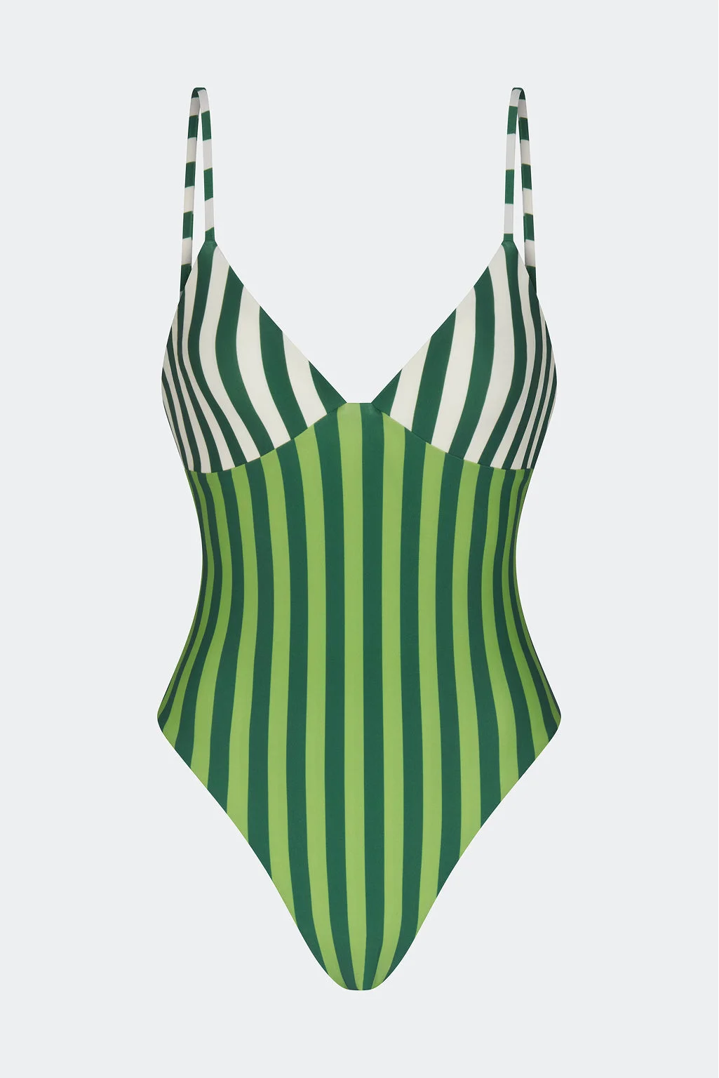 Behati One Piece In Green Stripe Combo - 1