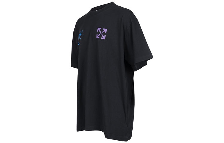 Off-White 90s Liquid Over Short-Sleeve Tee 'Black/Blue' OMAA038S22JER0061045 - 3
