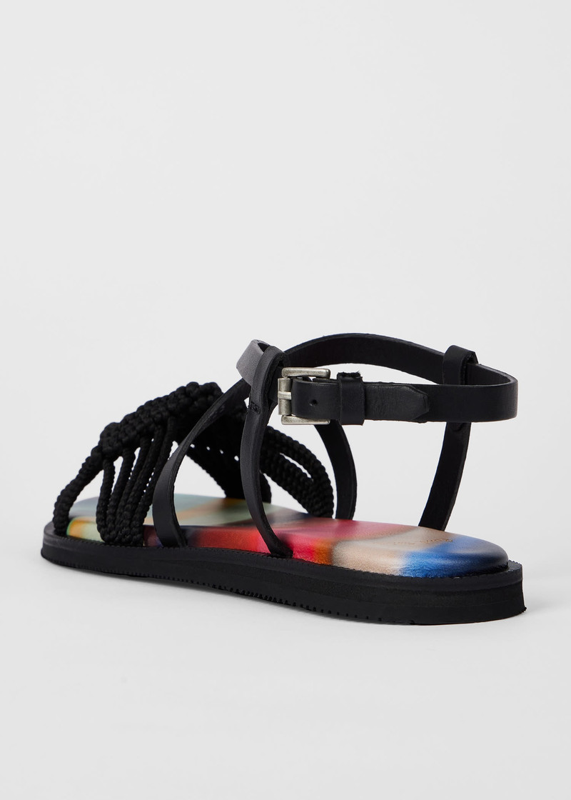 Black 'Nishio' Crochet Sandals 5