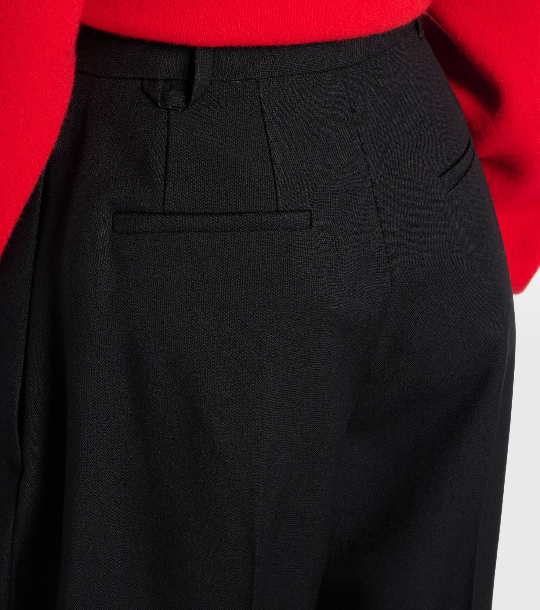 Pleated wool wide-leg pants - 5