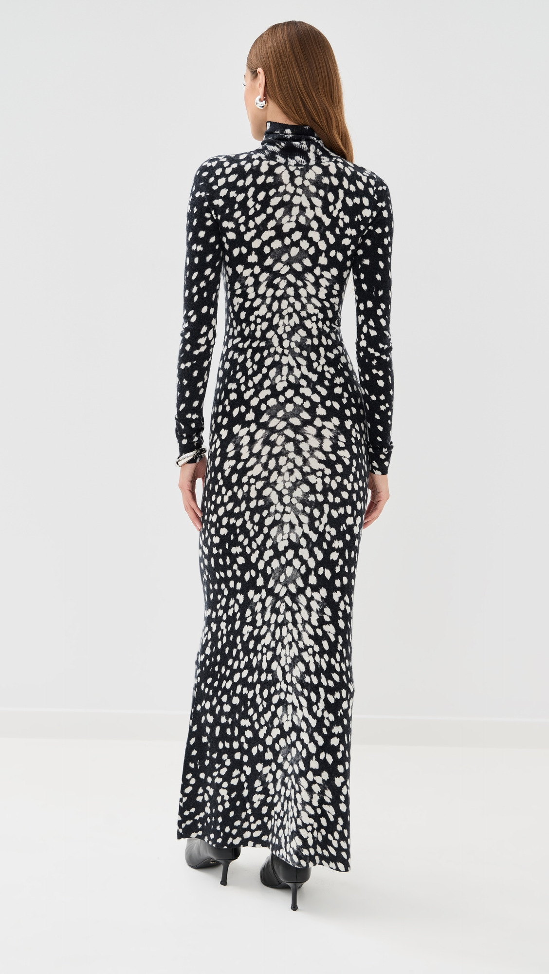 The Camille Hand Printed Cashmere Turtleneck Dress - 2