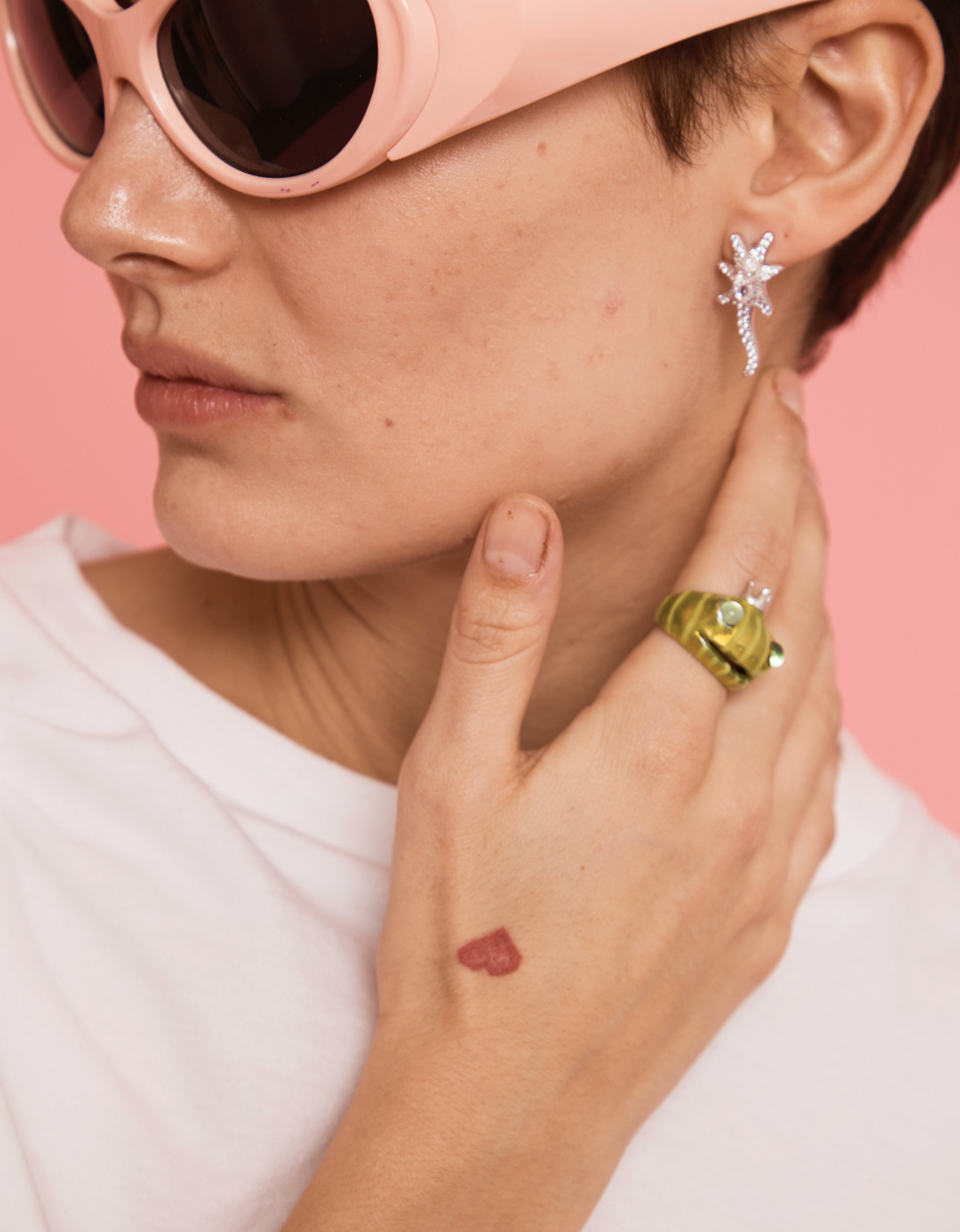 LIME STRIPE FROG PRINCE RING - 2