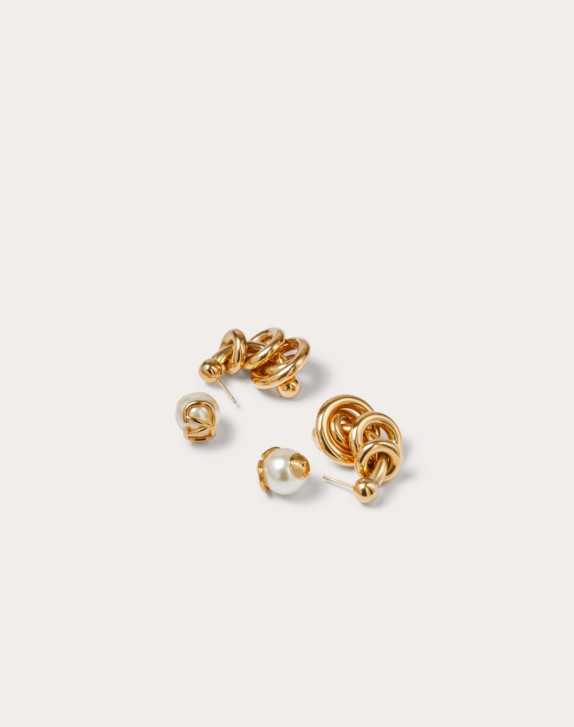 VLOGO SIGNATURE METAL AND GLASS BEAD EARRINGS - 4
