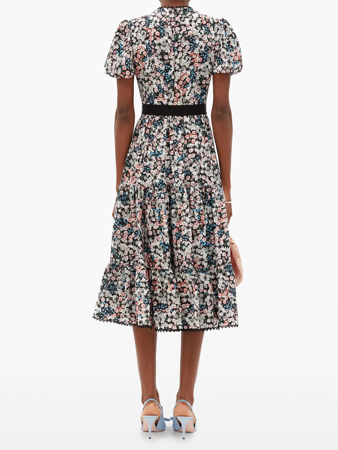 Ginerva Meadow Park-print belted silk midi dress - 5