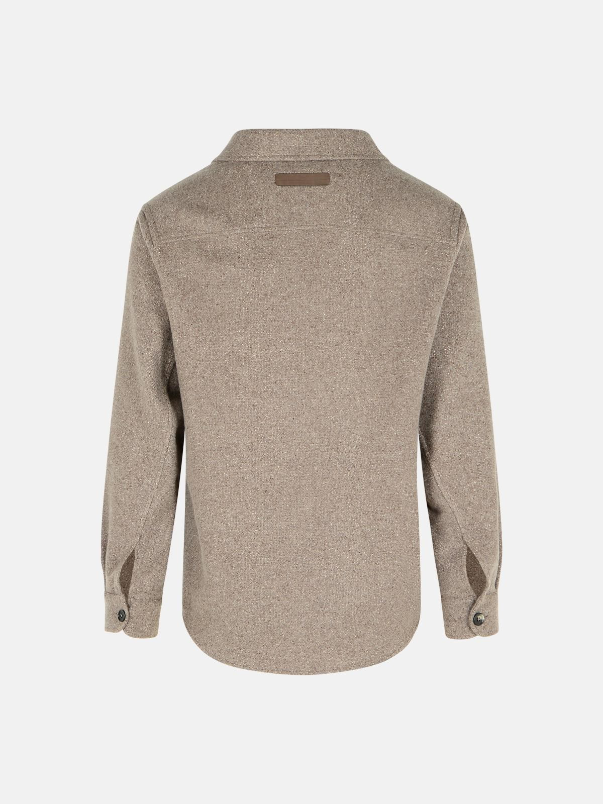 BROWN CASHMERE AND SILK SHIRT - 3