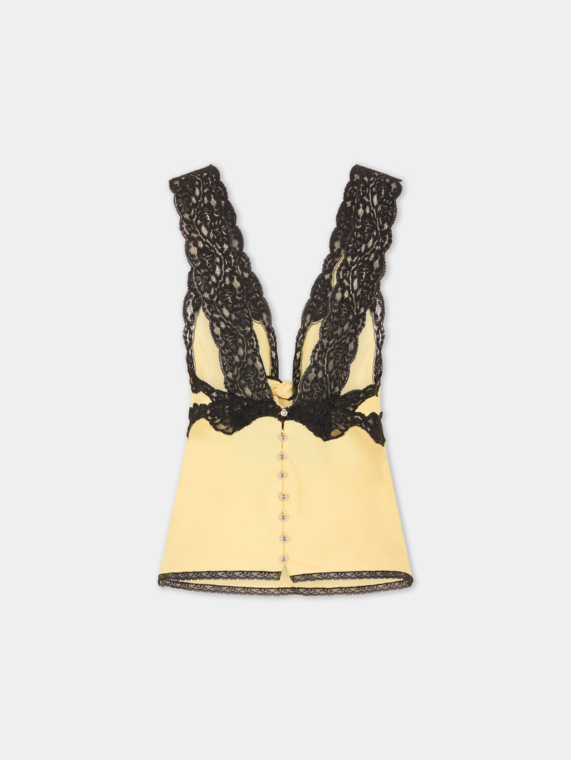 YELLOW TANK TOP WITH LACE DETAILS 5