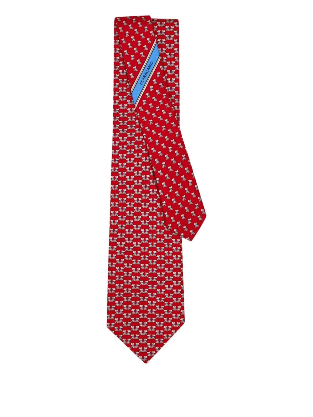 terrier-print silk tie - 1