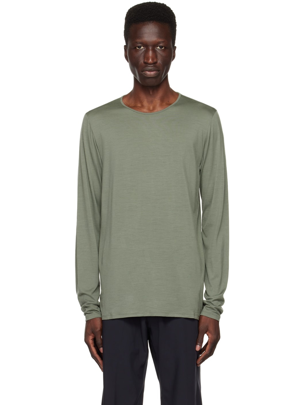 Khaki Frame Long Sleeve T-Shirt - 1