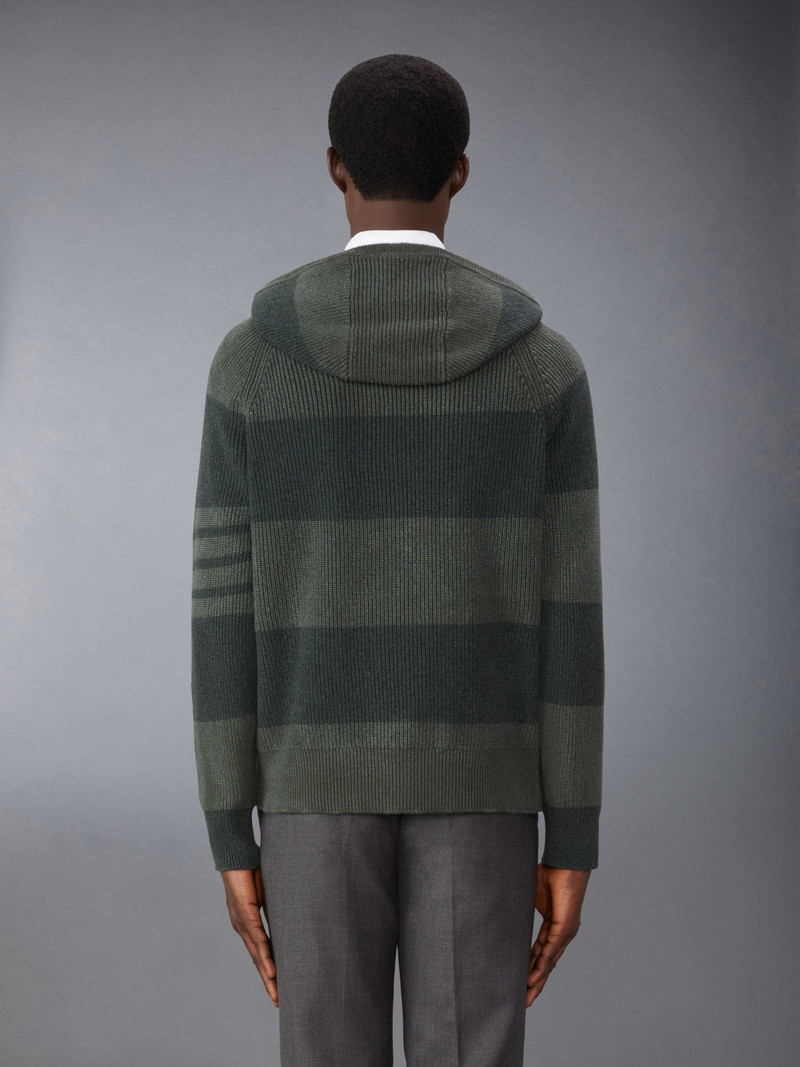 Thom Browne Cashmere 4-Bar Rugby Stripe Hoodie outlook