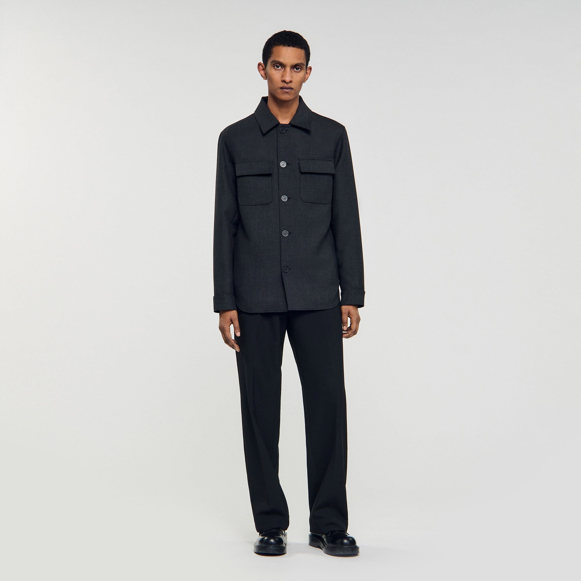 WOOL OVERSHIRT WITH POCKETS - 2