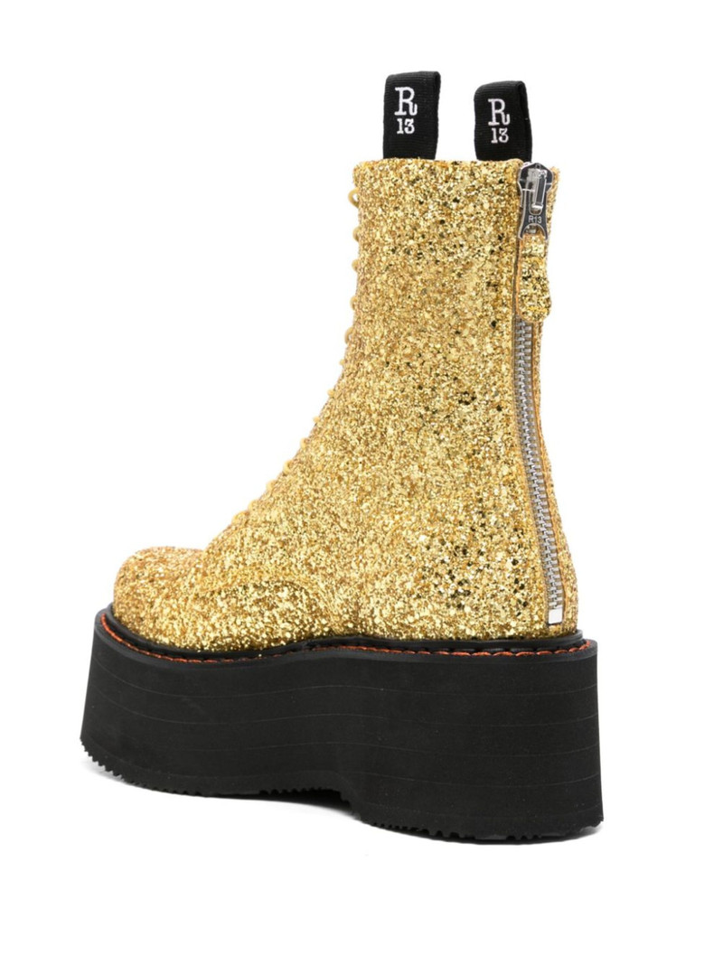 R13 glittered platform combat boots outlook