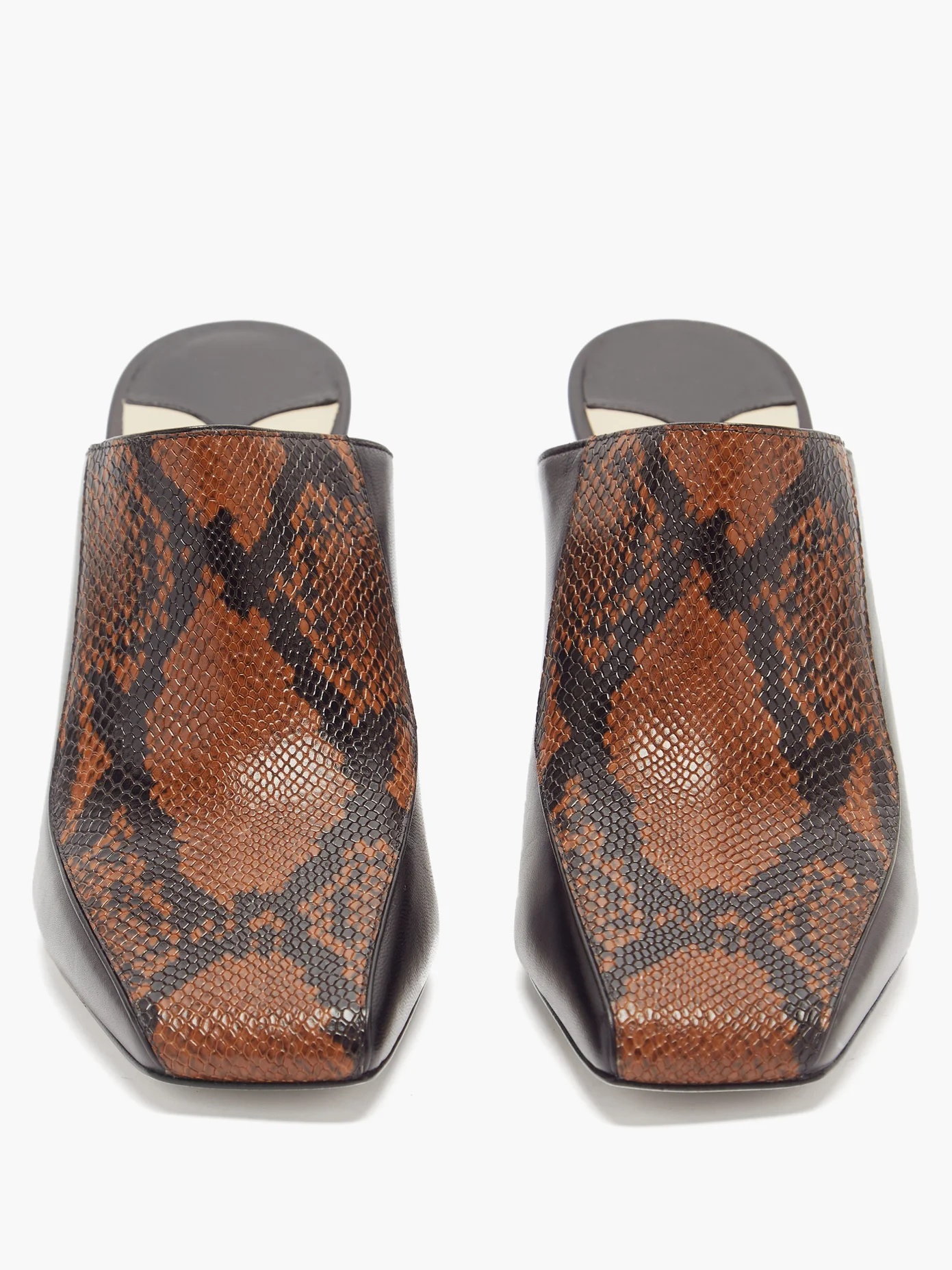 Marcel 85mm snake-effect leather mules - 5