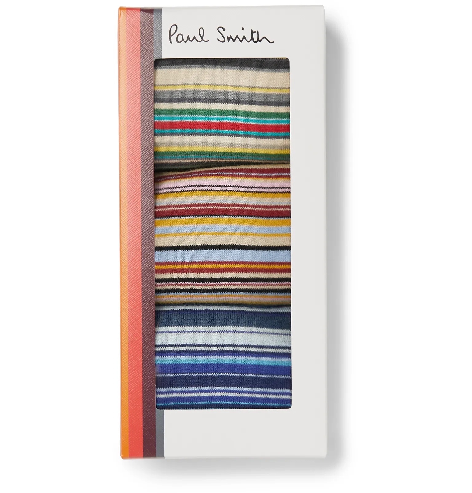 Three-Pack Striped Stretch-Cotton Blend Socks - 3