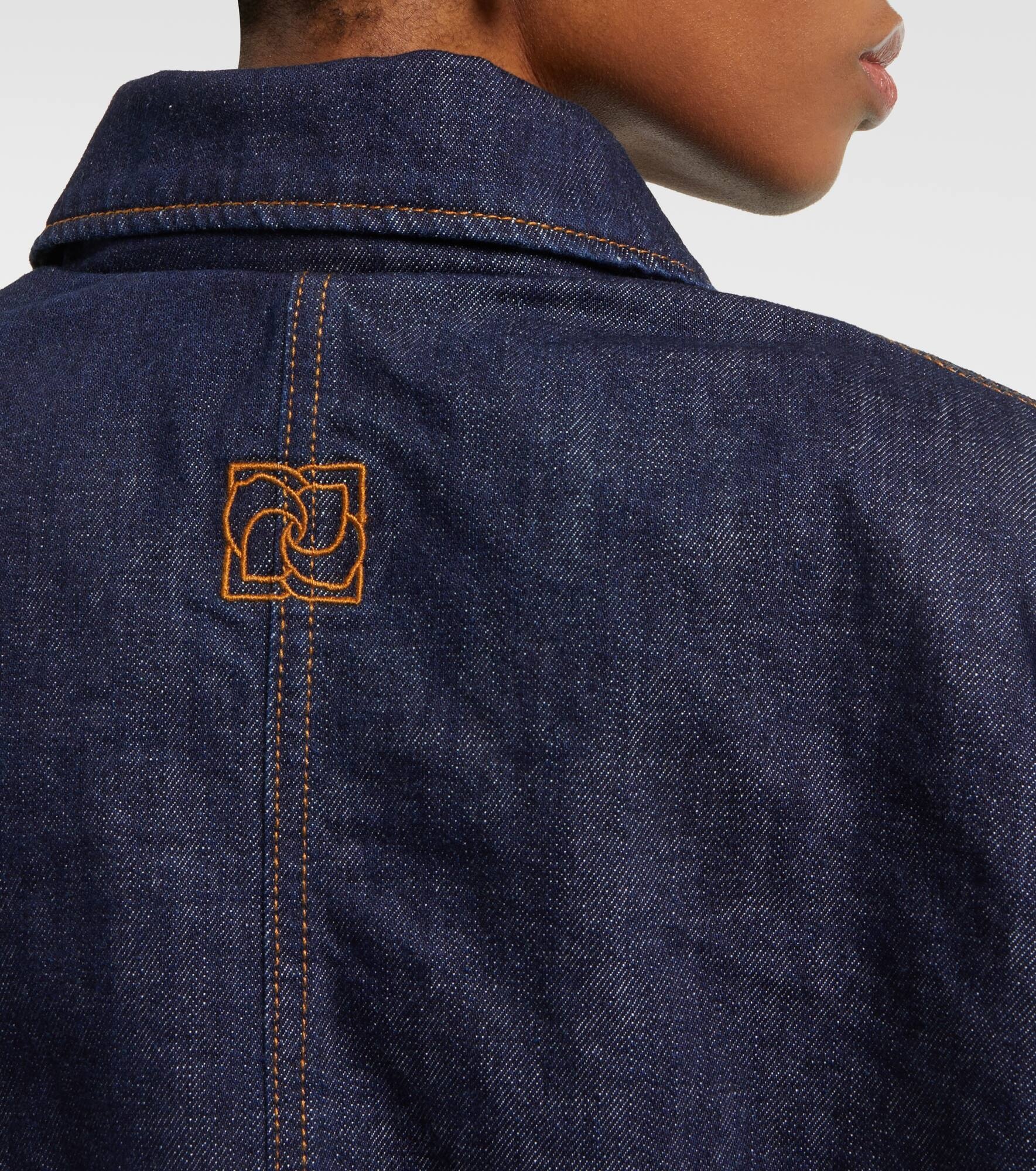 Oversized denim bomber jacket - 6