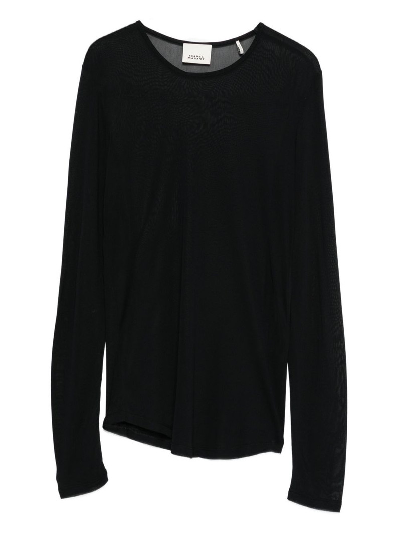 sheer-panel long-sleeve top 1