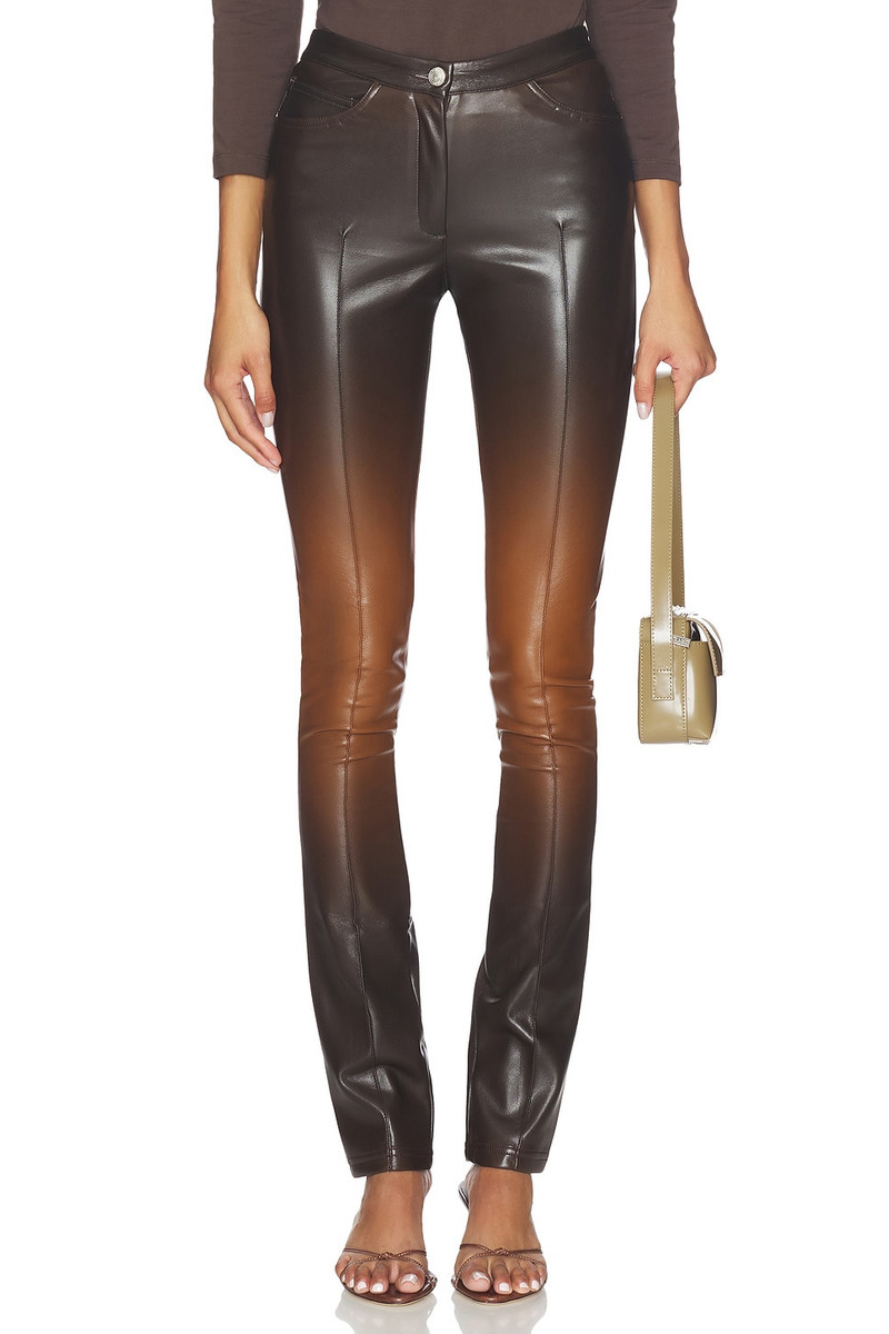 Zippers Faded Faux Leather Skinny Pant 1