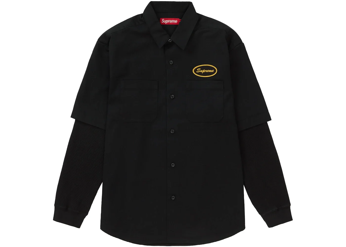 Supreme Thermal Sleeve Work Shirt Black - 1