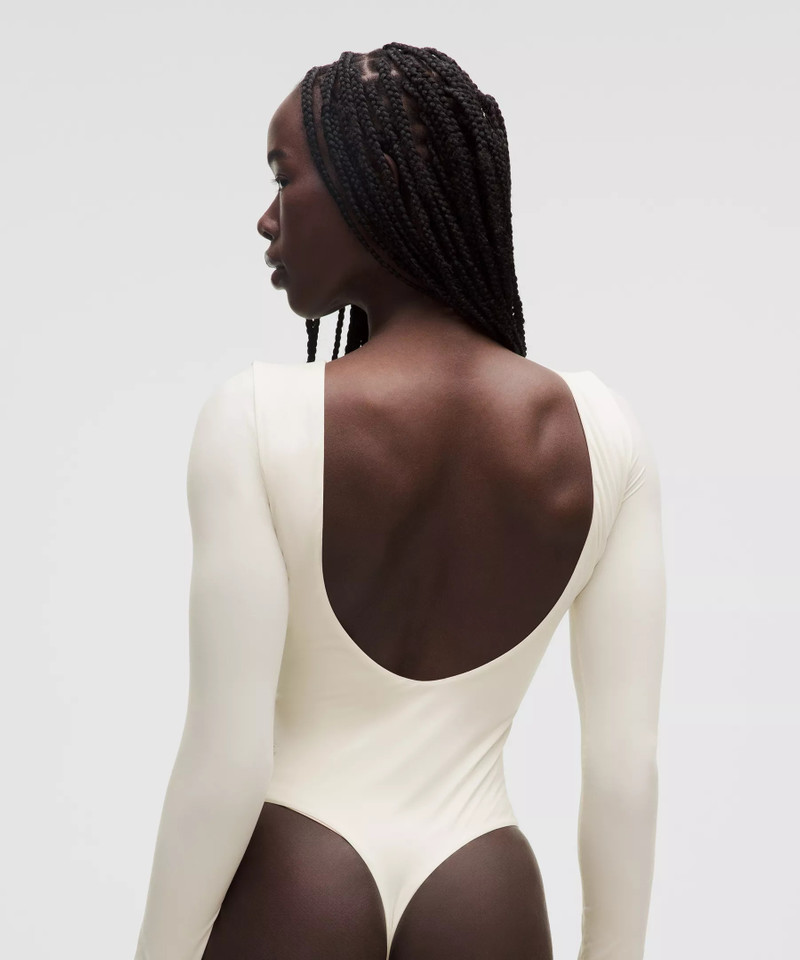 Wundermost Ultra-Soft Nulu Boatneck Scoop-Back Long-Sleeve Bodysuit 3
