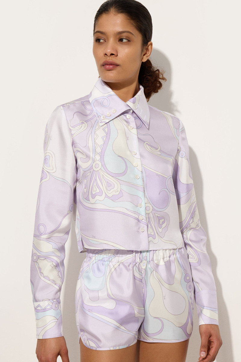 ORCHIDEE PRINT SILK TWILL SHIRT 5