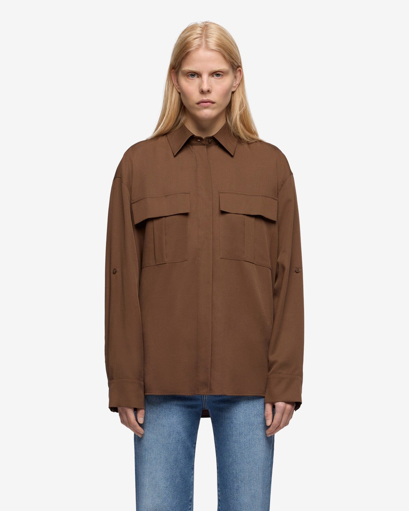 7 For All Mankind Lyocell Utility Shirt in Cocoa outlook