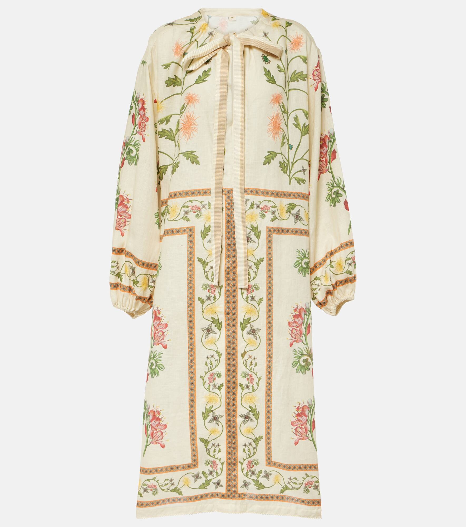 Zircon Bisutería floral linen kaftan - 1