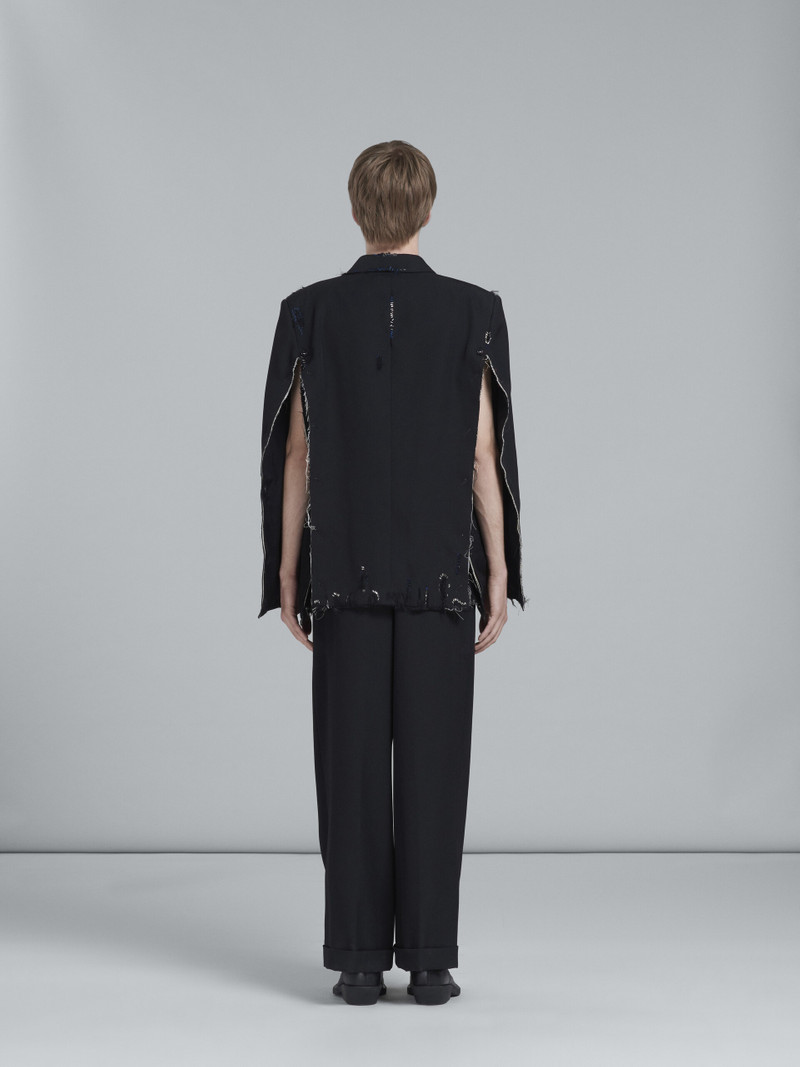 BLACK WOOL CONVERTIBLE BLAZER 3