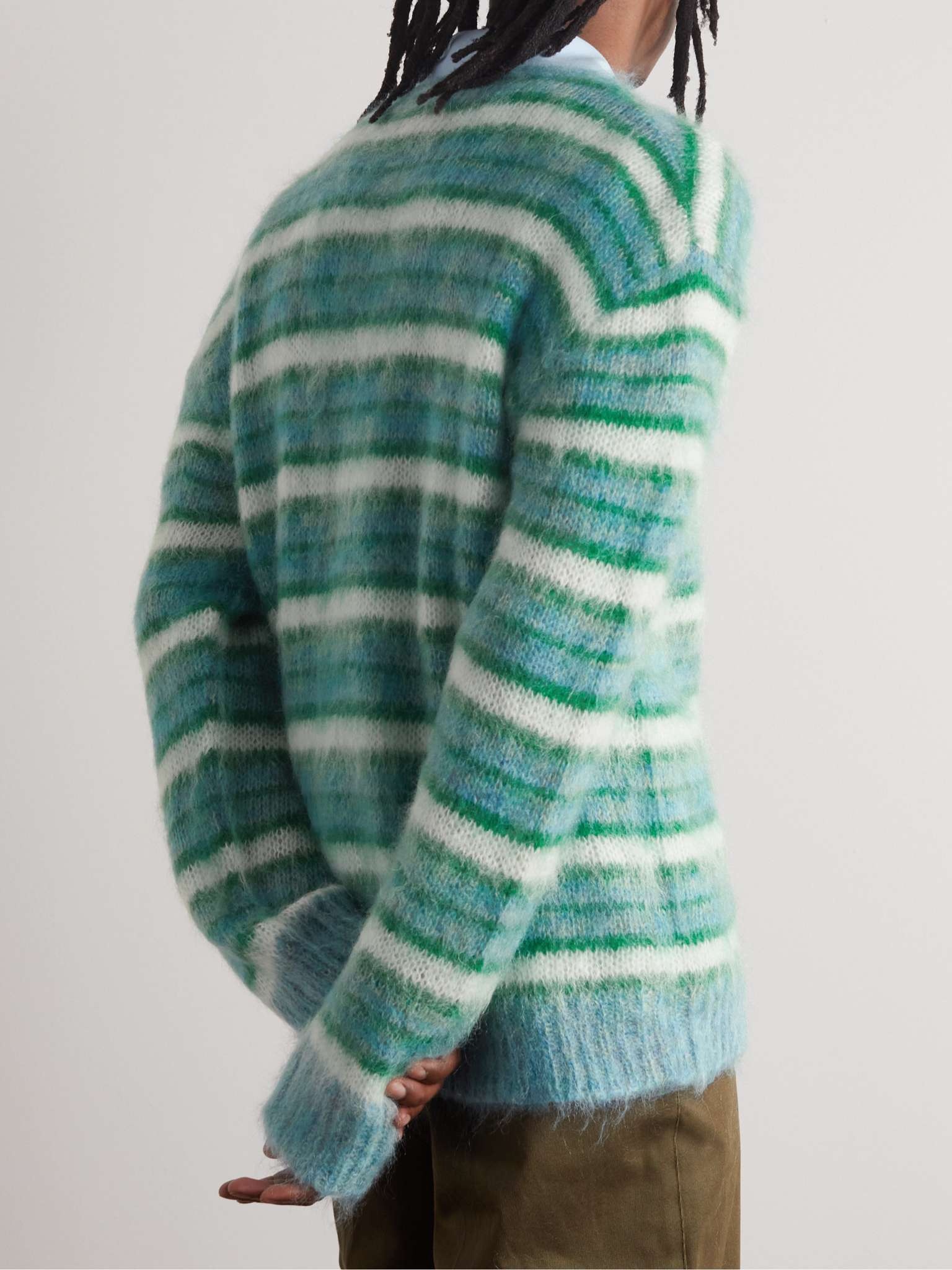 Striped Mohair-Blend Cardigan - 4