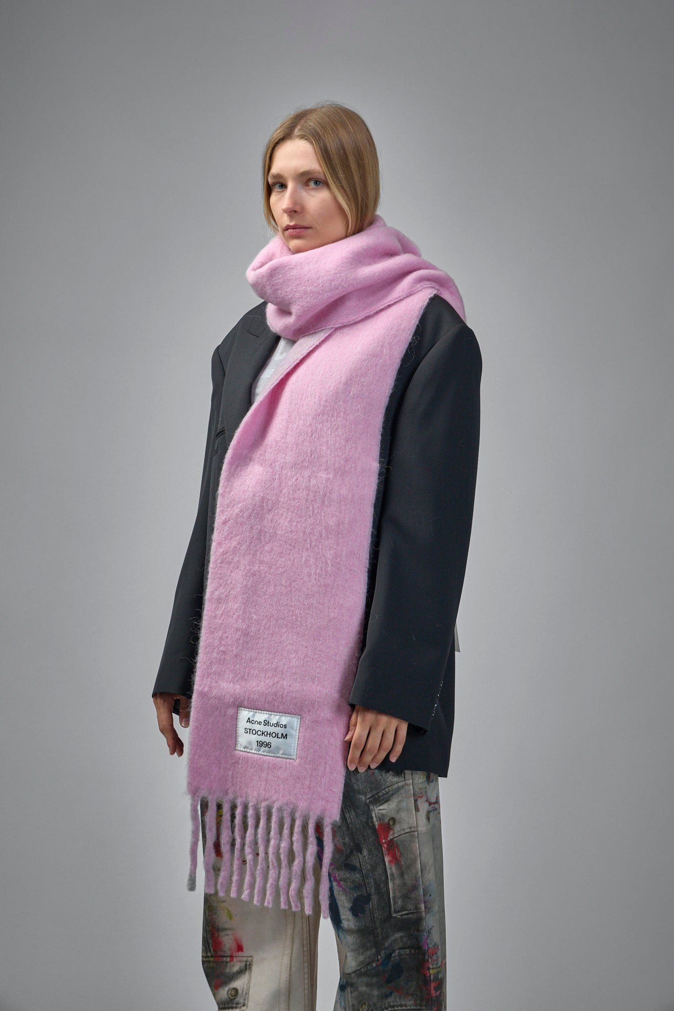 Logo Patch Fringed Scarf - 2