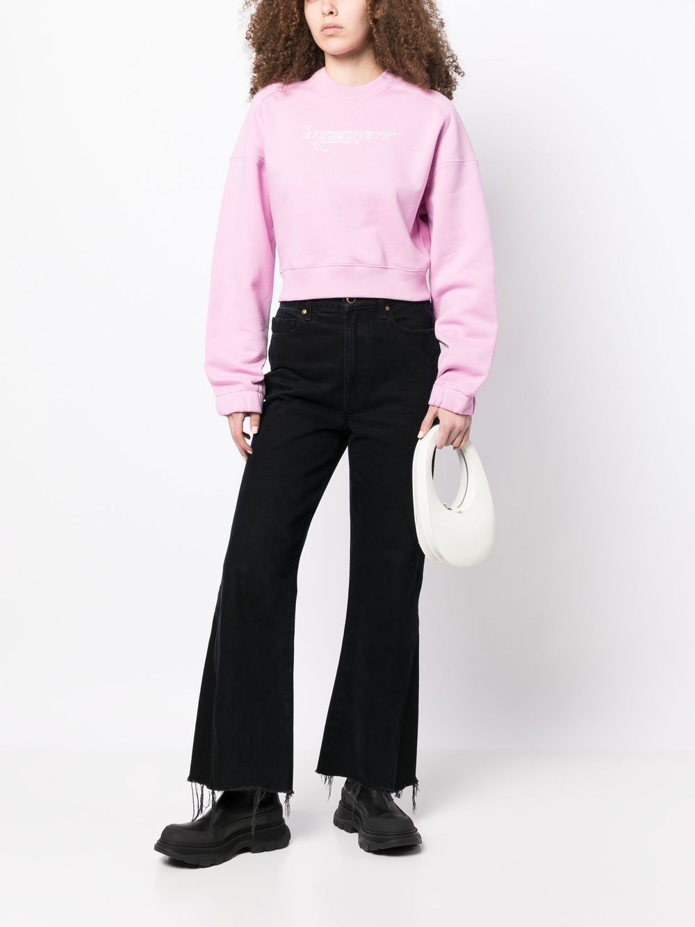 logo-print crew neck sweatshirt - 2