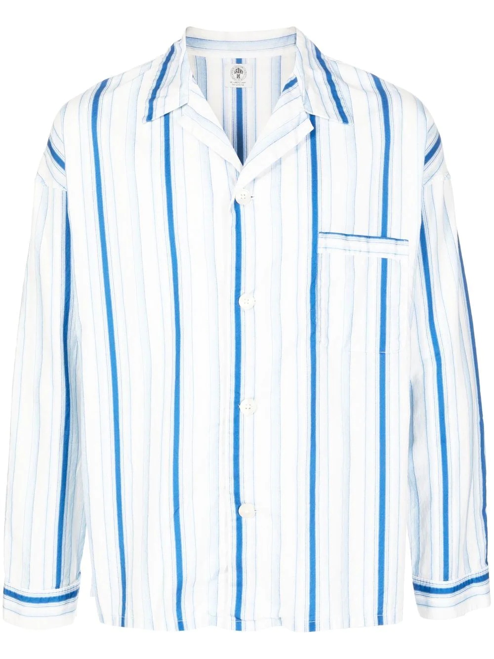 stripe-print button-up shirt - 1