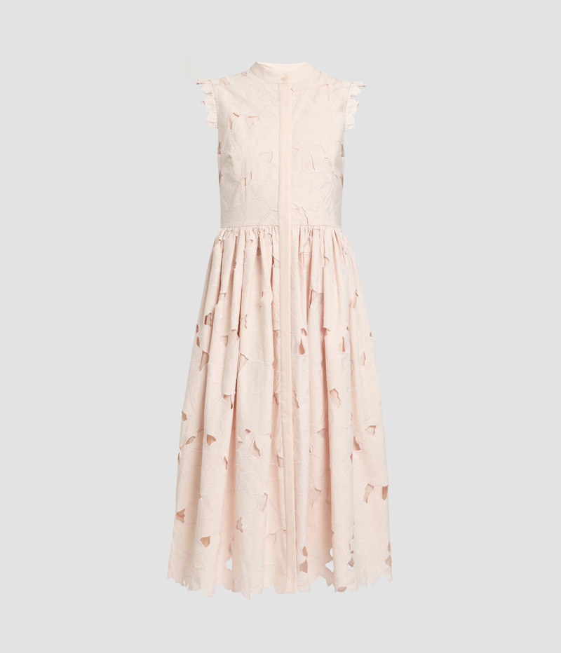 FLORAL CUTWORK SLEEVELESS MIDI DRESS 1
