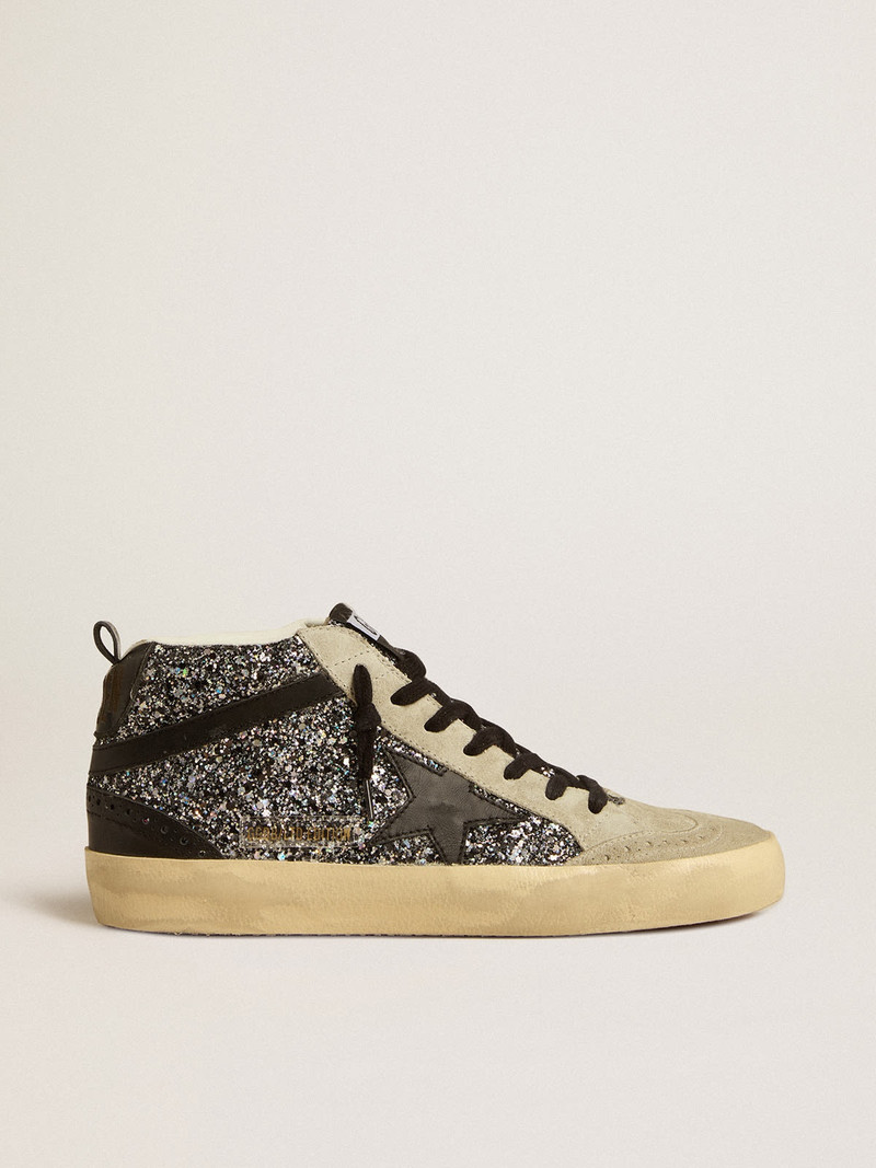 Mid Star LTD in black glitter with black leather star and flash - 1
