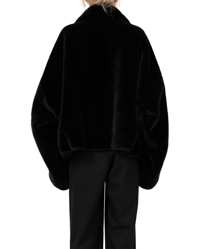 Roll-up Hem Fake Fur Coat 5