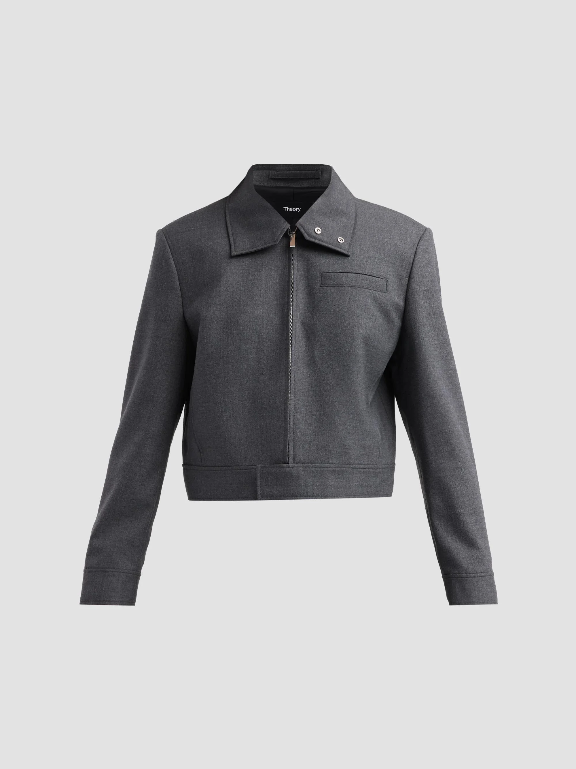 Women's Harrington Crop Jacket - Charcoal Melange - 1