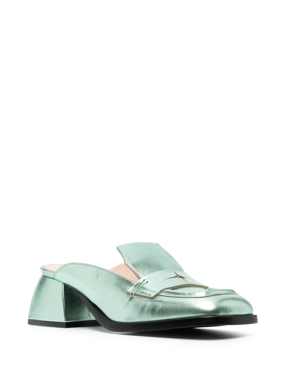 Cara metallic block-heel mules - 2