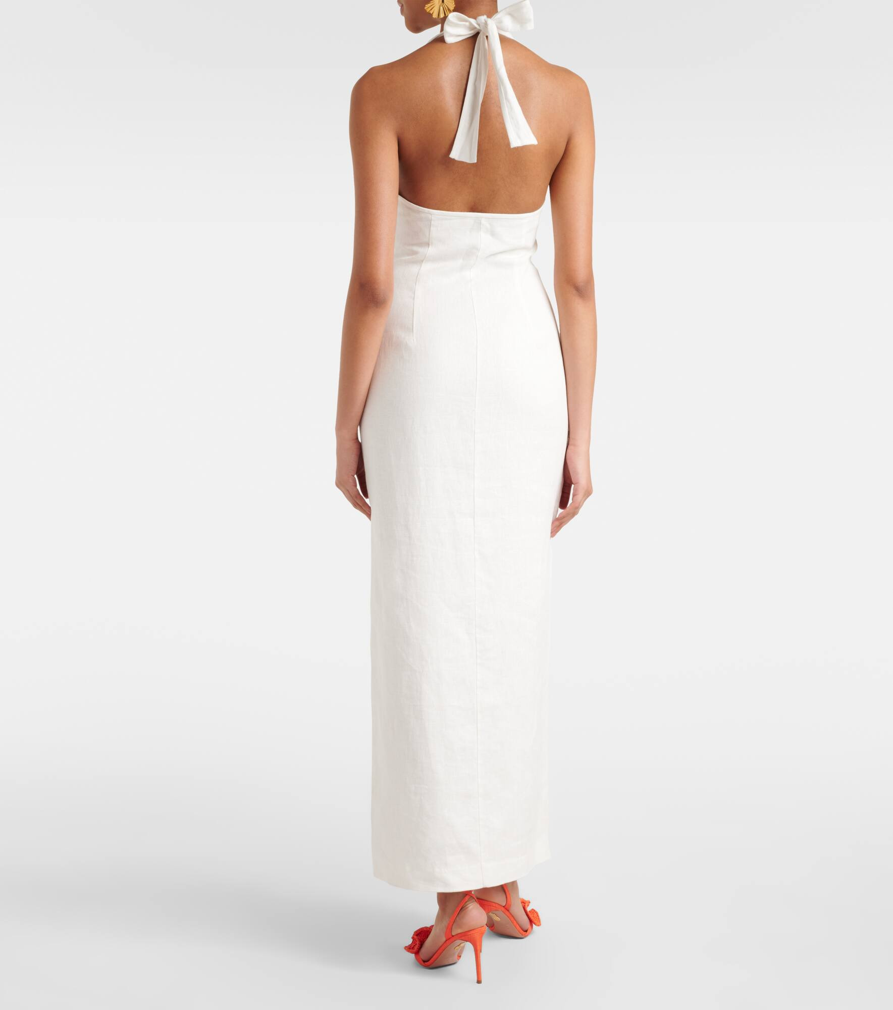 Violet halterneck linen maxi dress - 3