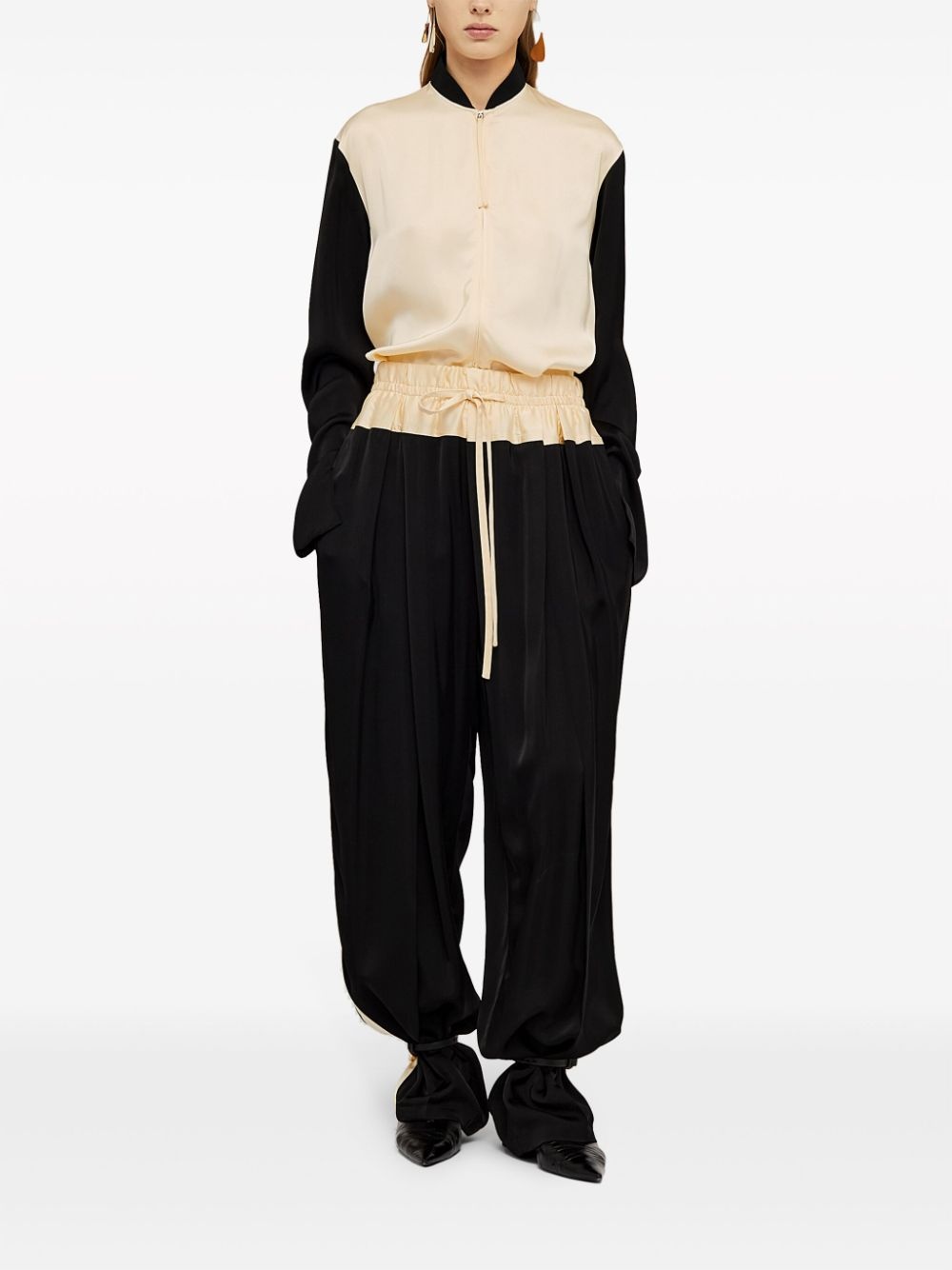 panelled drawstring straight-leg track pants - 2