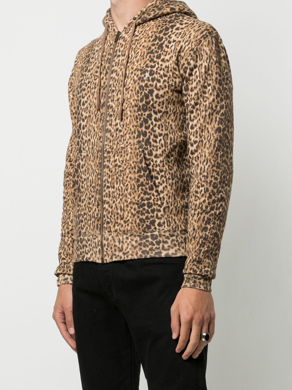 leopard-print zipped hoodie - 3