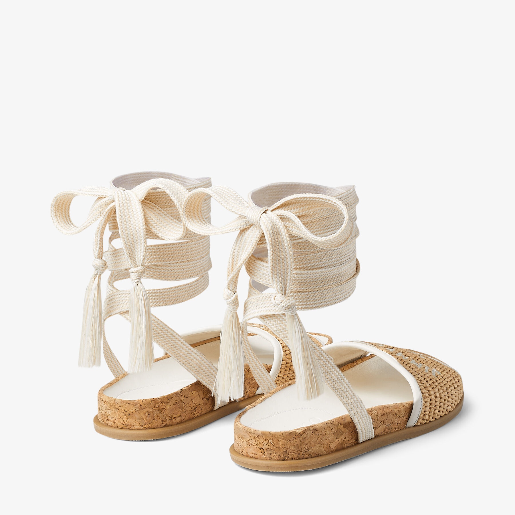 Gal Flat logo raffia sandals