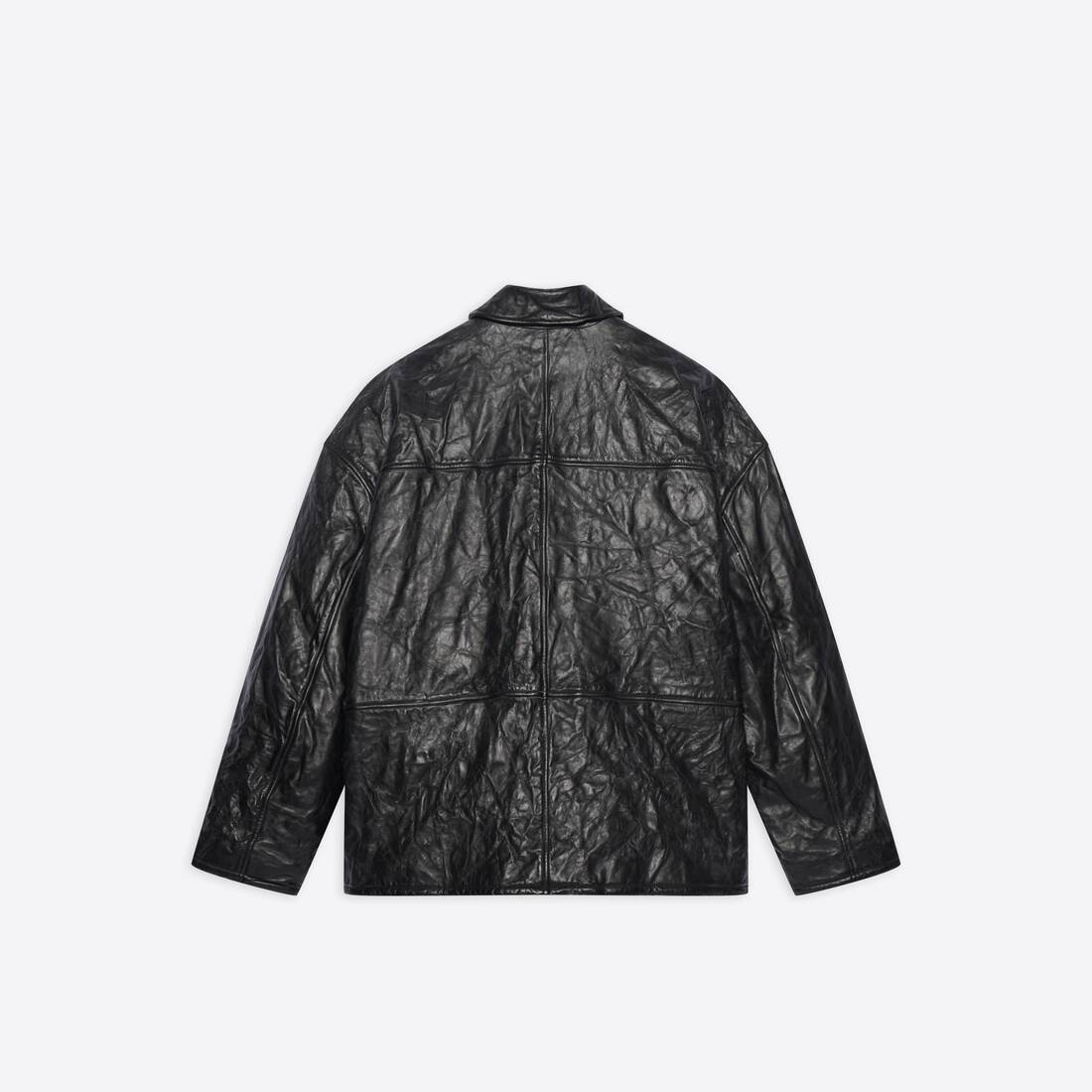 Men's Crinkled Jacket  in Black - 2