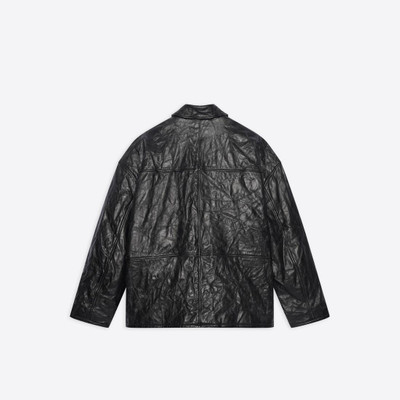 BALENCIAGA Men's Crinkled Jacket  in Black outlook