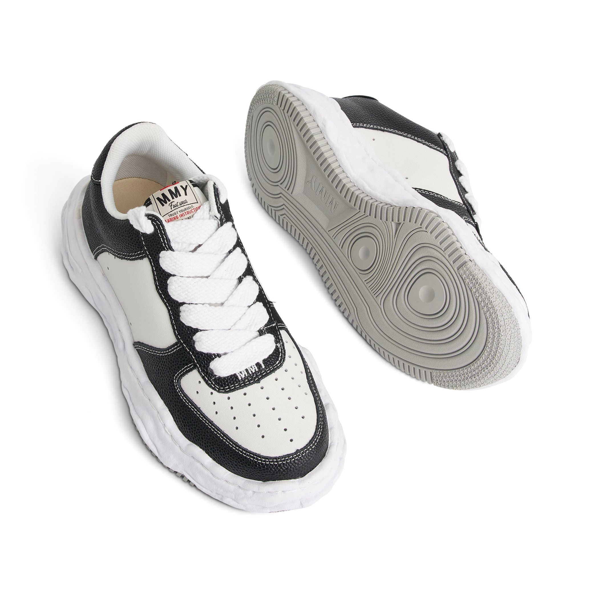 Wayne OG Basket Low Top Sneaker in Black/White - 4