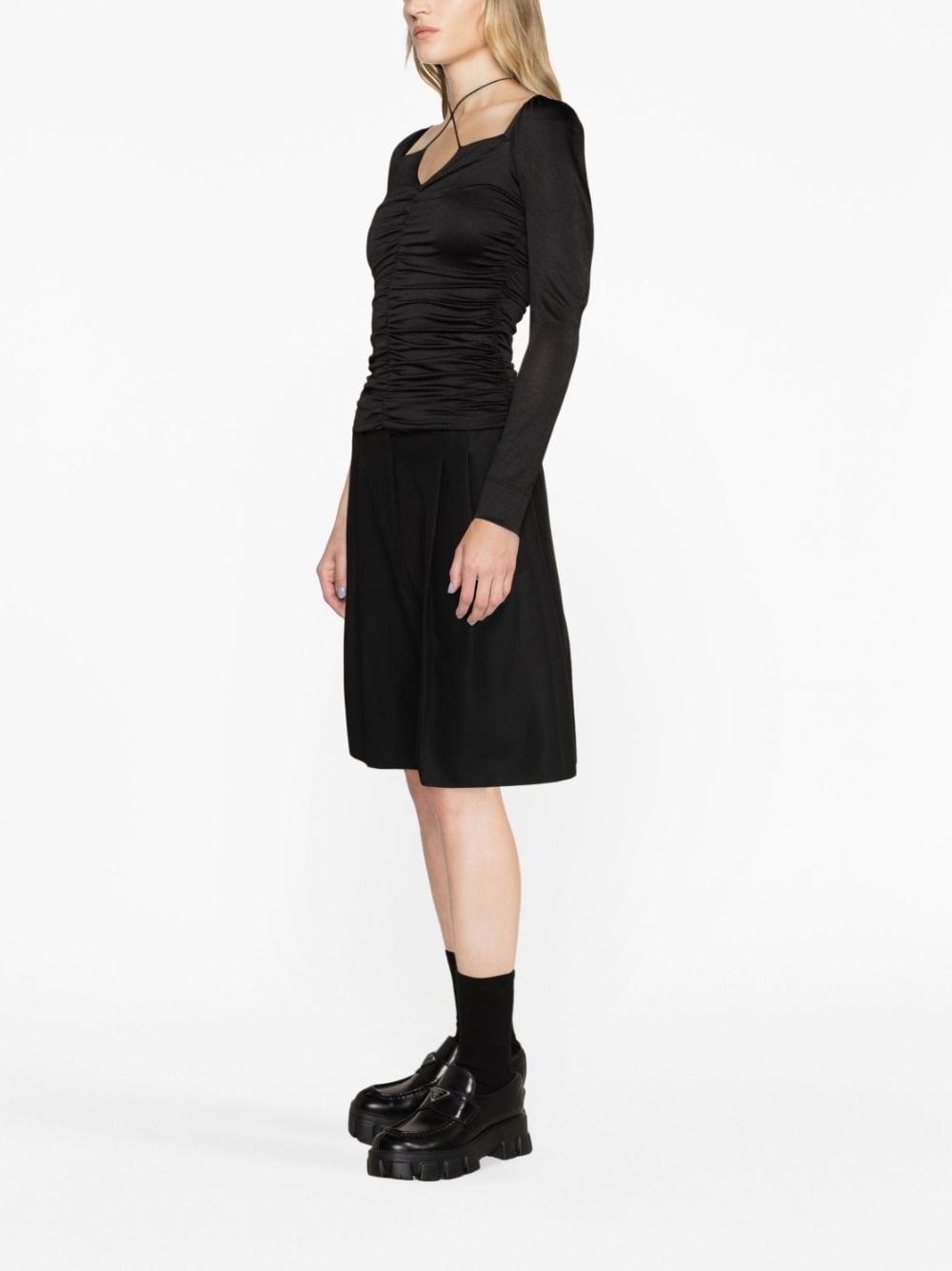 ruched crepe blouse - 4