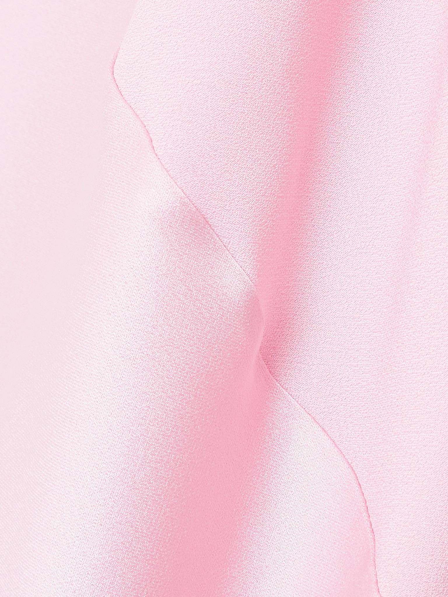 Olympia one-sleeve satin-trimmed crepe gown Pink - 4
