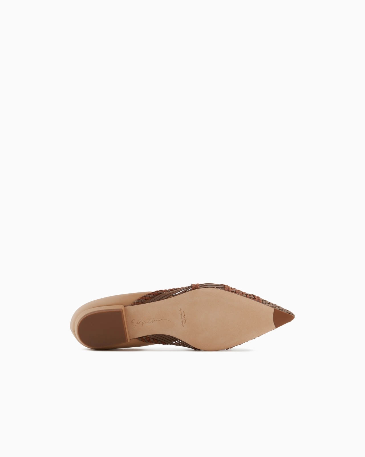 WOVEN LEATHER POINTED BALLERINAS - 6