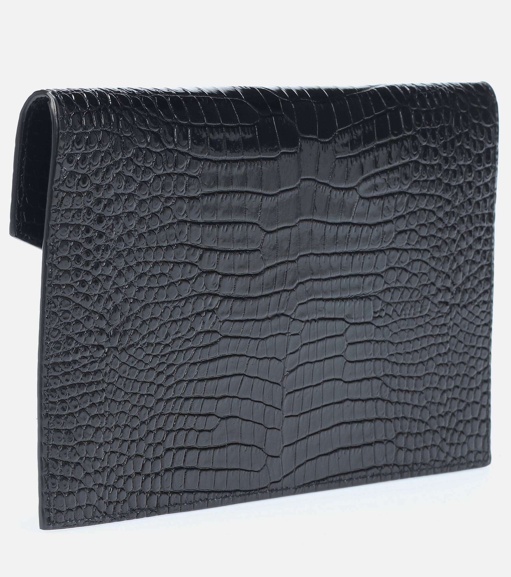 Uptown embossed leather clutch - 4